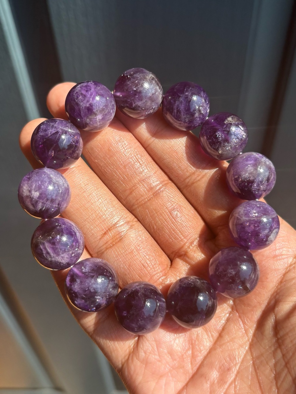 Chunky Amethyst Crystal Bracelet 17.5mm - Picture 3 of 13